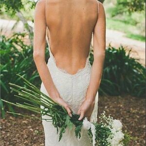 Muse White Backless Lace Dress